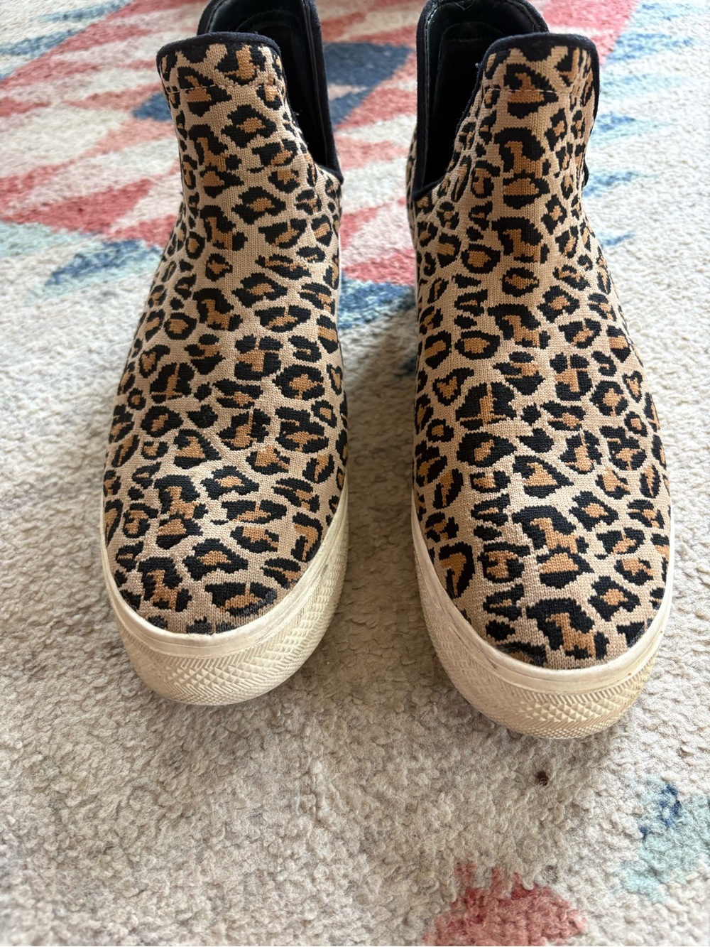 Steve Madden Leopard-Print Slip-On Ankle Sneakers in Tan and Black
